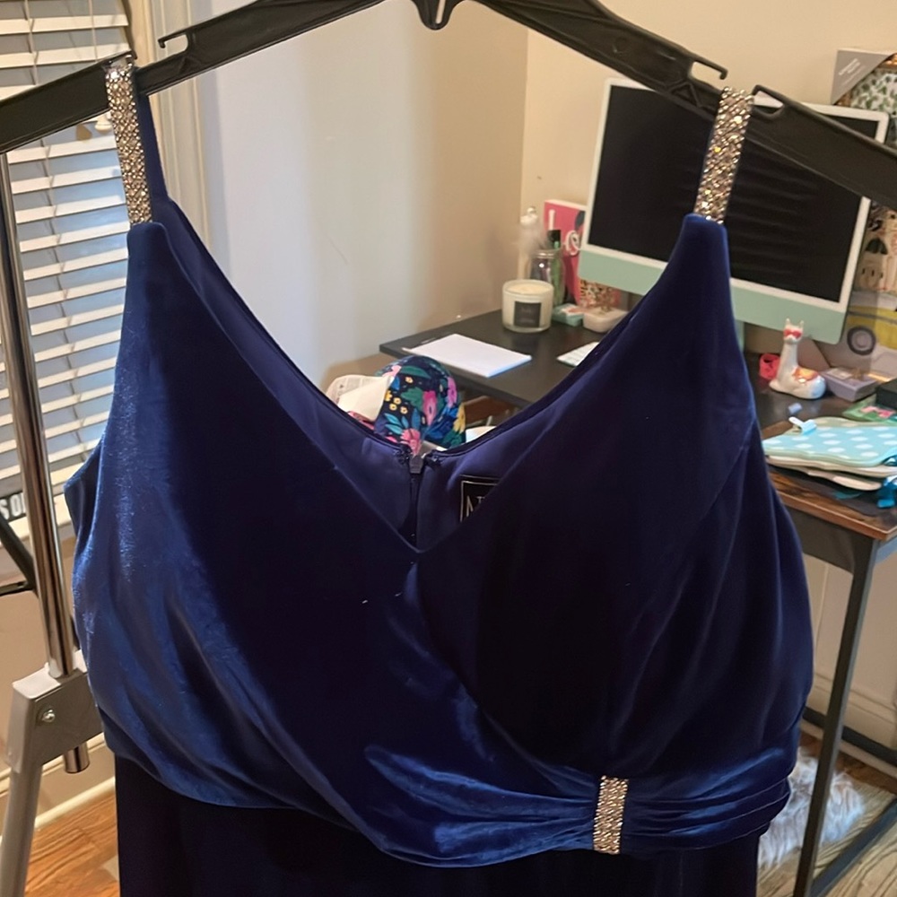 Navy Velvet Formal Dress